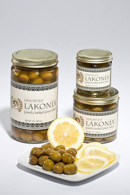 Lakonia Greek Products: Greek Cracked Green Olives, handmade