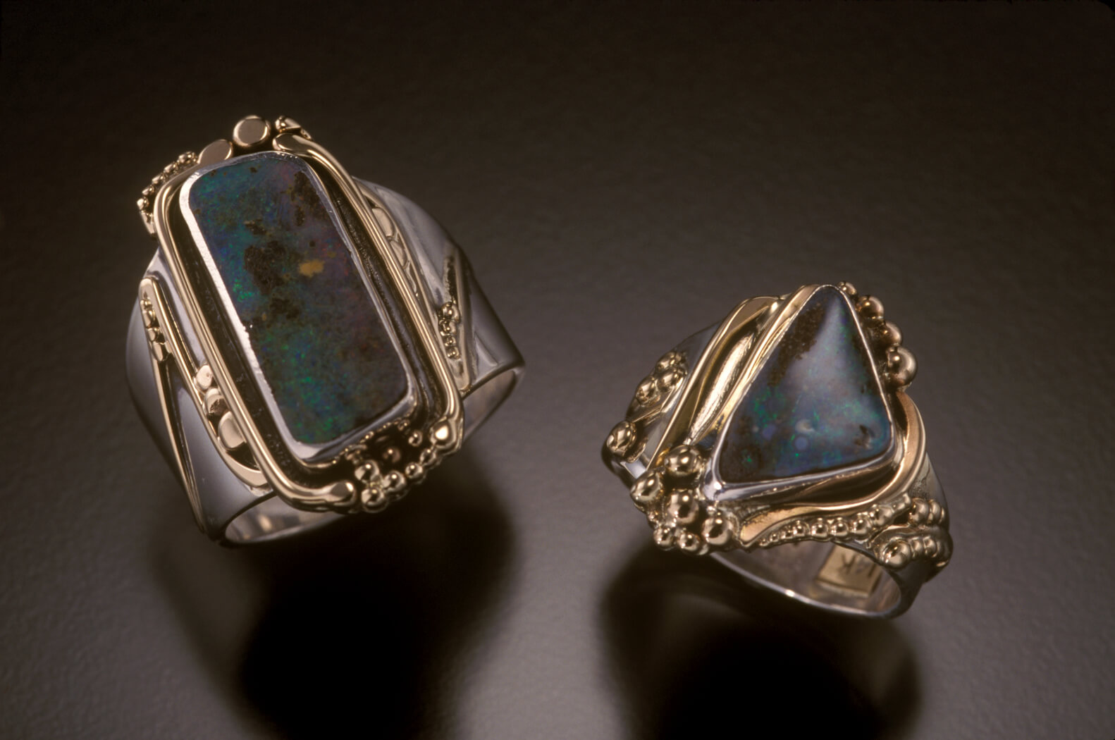 Liz and Ron Jewelry, hand-wrought jewelry, citrine, druzy, gold, semiprecious stones
