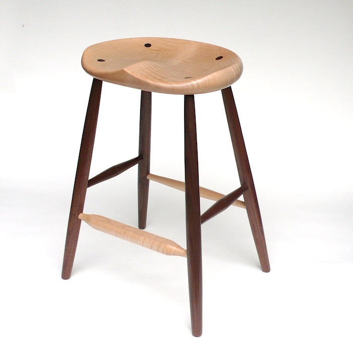 Gabor Ruzsan, GARNY & Co.: Counter Stool (Tiger Walnut), handmade furniture
