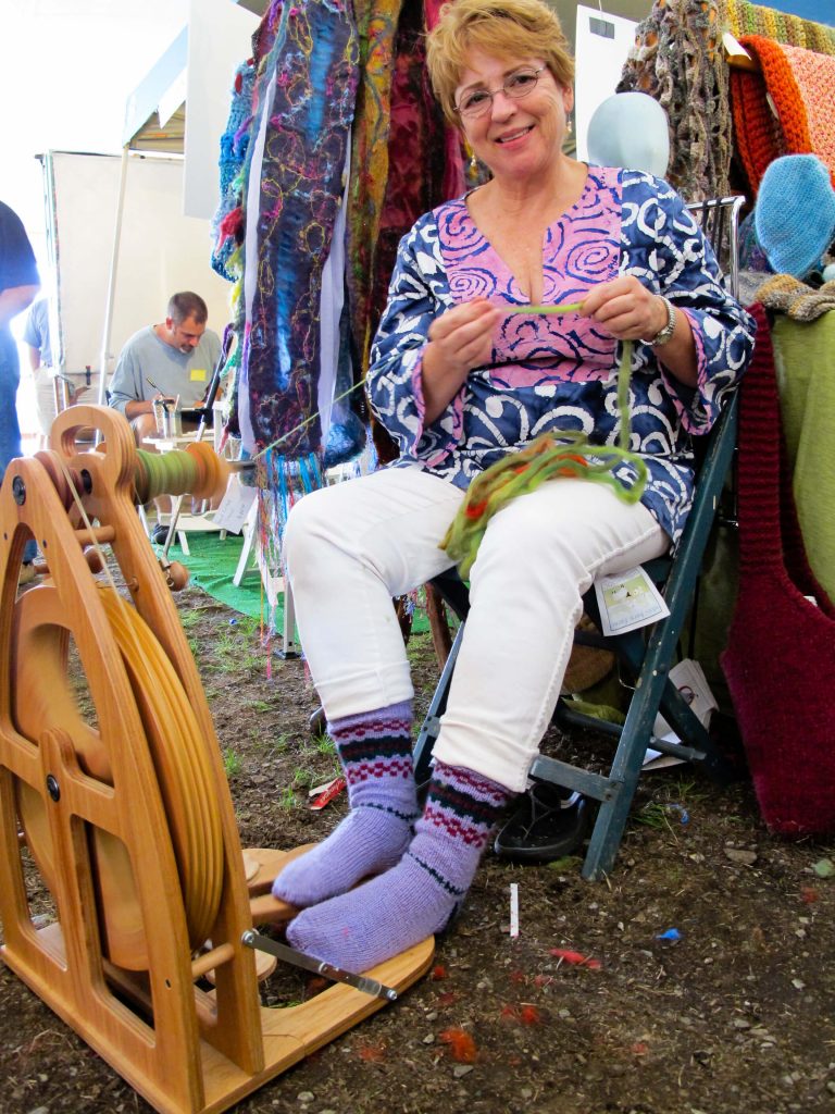 fiber art demonstration, Woodstock-New Platz Art & Crafts Fair