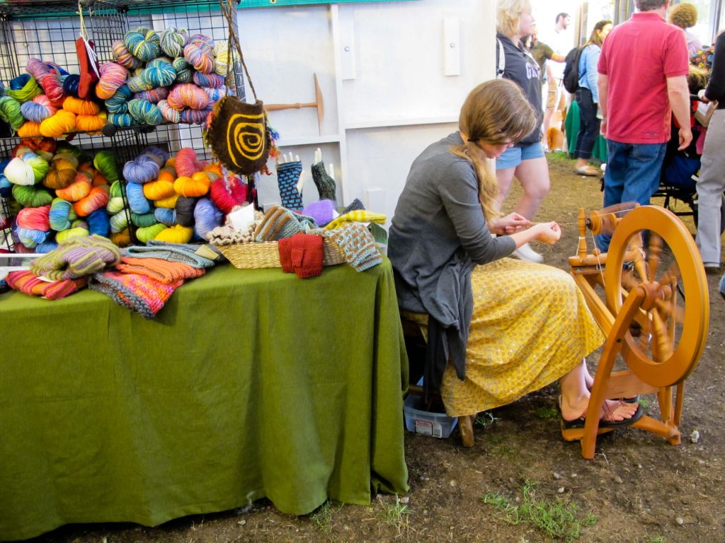 fiber art demonstration, Woodstock-New Platz Art & Crafts Fair