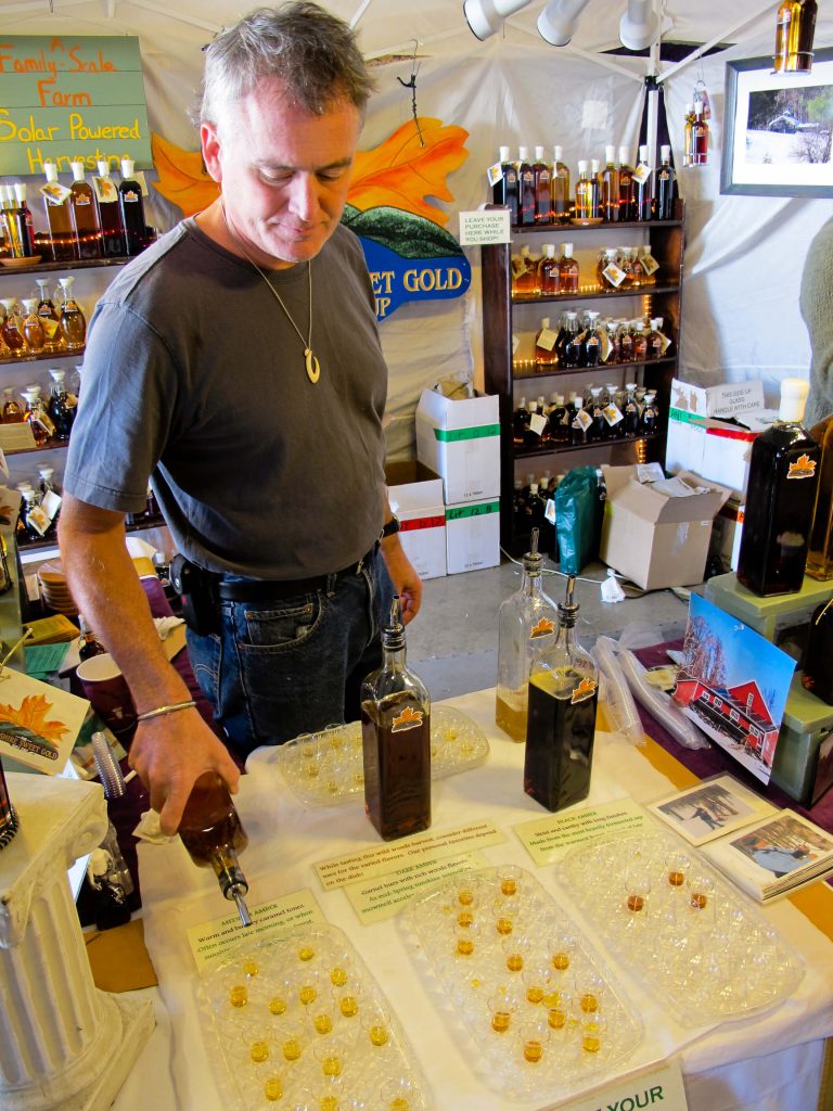 Vermont Maple Syrup tasting at the Woodstock-New Platz Art & Crafts Fair