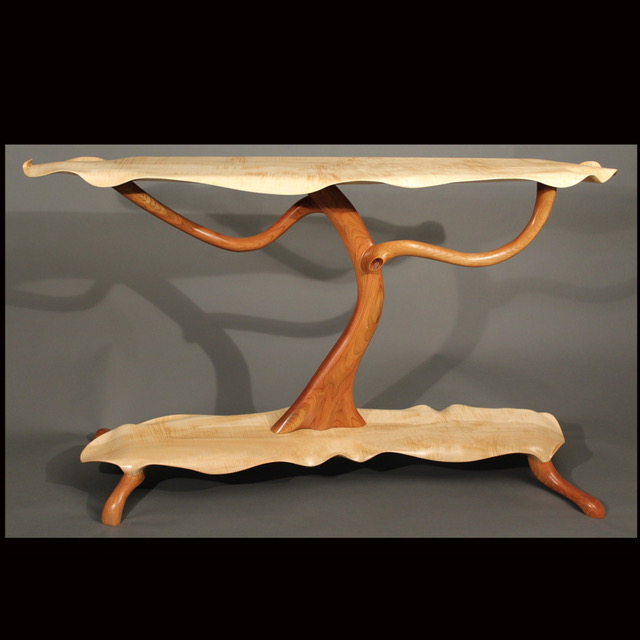 Scott Deming, Curly Maple & Cherry Tree Table, Woodstock-New Paltz Art & Crafts Fair