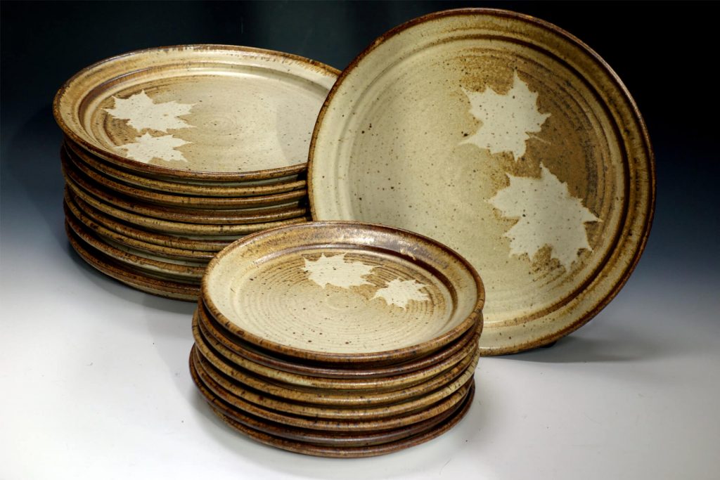 Pistachio Potter by Eileen & Paul Niejadlik, handmade platter, stoneware clay, glaze