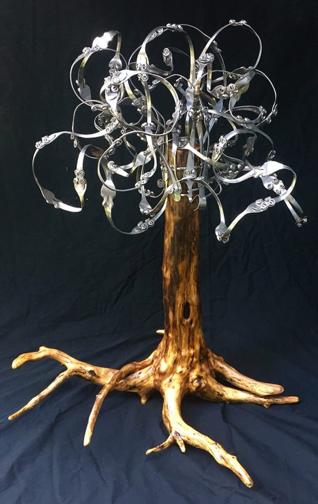 Matthew Bartik, Fork Art, handcrafted metal art bent and welded from forks