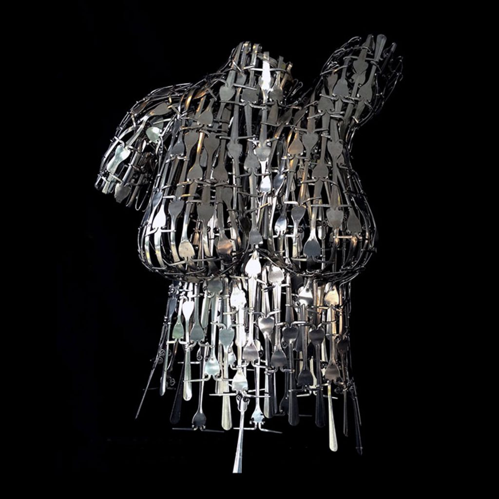 Matthew Bartik, Fork Art, handcrafted metal art bent and welded from forks