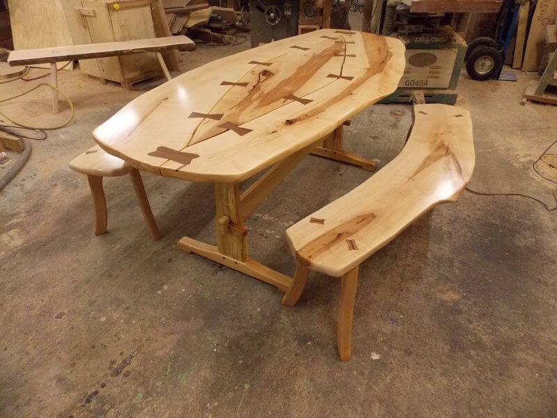 Harnett Designs Woodworking: Maple Live Edge Table, handcrafted furniture